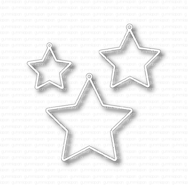 Gummiapan Stanzform Sterne mit Ösen / Stjärnhänge D210920