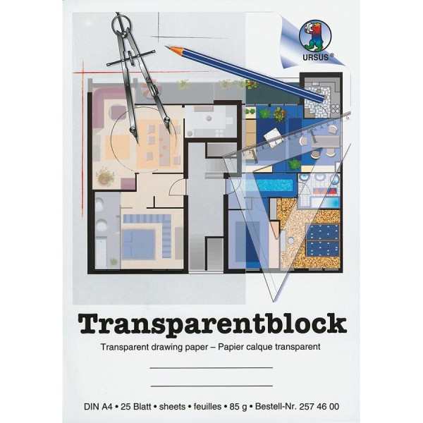 URSUS A4 Transparentblock ( 25 Blatt ) 2574600