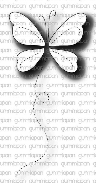 Gummiapan Stanzform Schmetterling, teilweise gestanzt / Fjäril, Delvis Stansad D231012