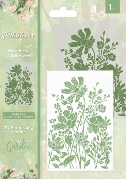 Crafter' s Companion 2D Embossing Folder WONDERFUL WILDFLOWERS NG-WILD-EF4-WOWI
