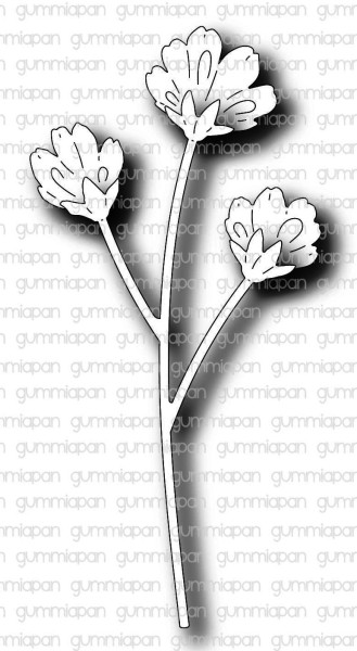 Gummiapan Stanzform Zweig mit Blumen / Kvist med blommor D220462