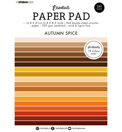 Studio Light Paper Pad 14,8 x 21 cm AUTUMN SPICE Essentials Nr. 101 SL-ES-PP101
