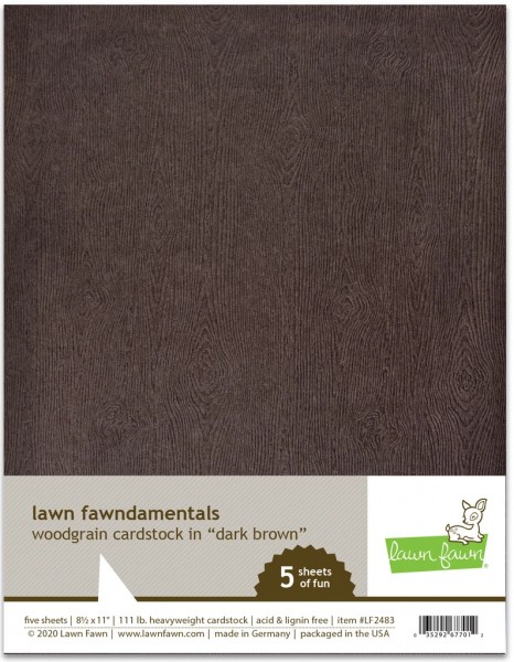 Lawn Fawn Woodgrain Cardstock DARK BROWN LF2483