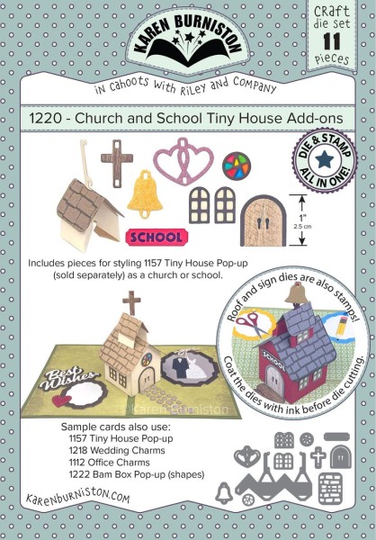 Karen Burniston Stanzform Kirche u. Schul-Haus-Zubehör / Church and School Tiny House Add-Ons (