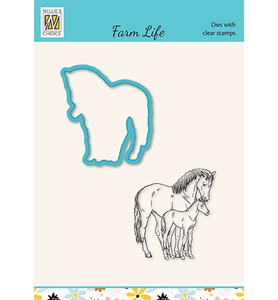 Nellie Snellen Stanzform- u. Stempelset Farm Life Pferd u. Fohlen / Hord and Foal HDCS033