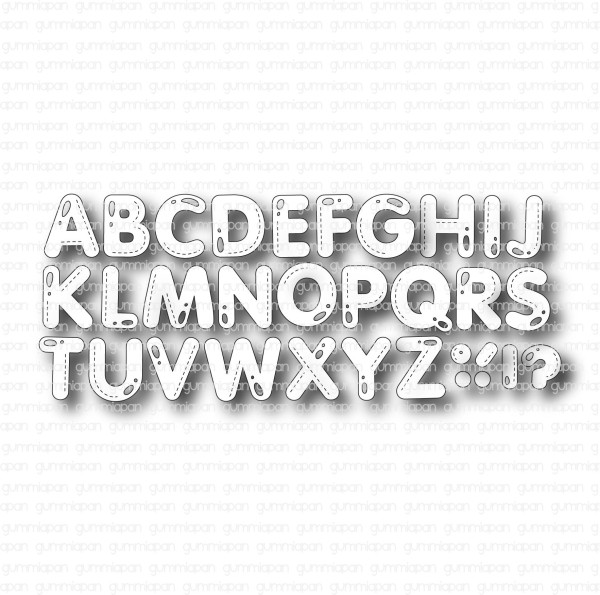 Gummiapan Stanzform Alphabet Großbuchstaben mit Nähnaht 2,5 cm / Stitched Alphabet D230893