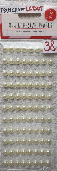 Trimcraft Love To Craft Pearls Ivory 10 mm selbstklebend ( 88 Stück ) BUNT