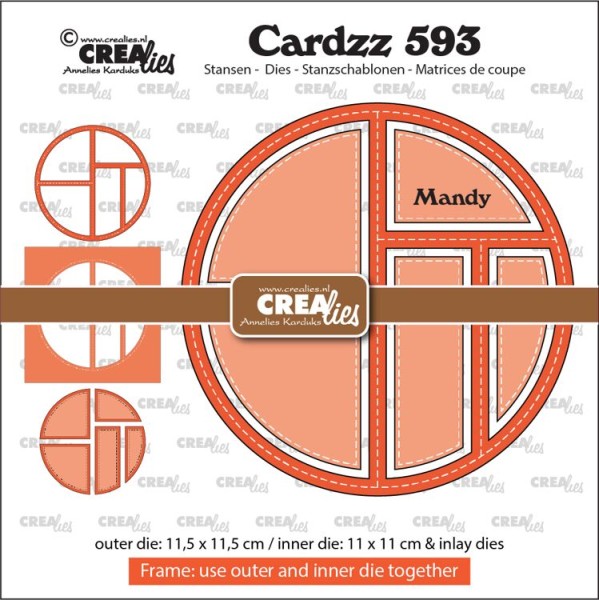 Crealies Stanzform Cardzz Nr.593 Frame & Inlay Mandy CLCZ593