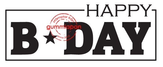 Gummiapan Stempelgummi ' Happy B DAY ' 15030405