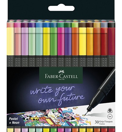 Faber Castell FINELINER GRIP Pastel, Neon, Basic assort.( 30 Stück ) FC-151630