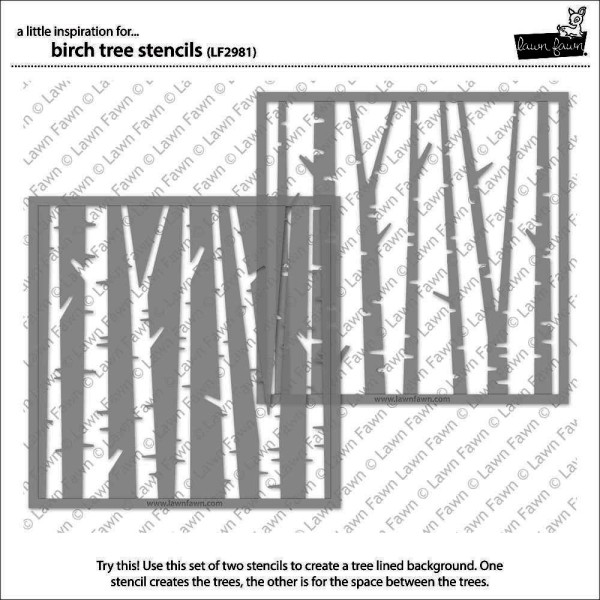 Lawn Fawn Stencil 6 " x 6 " Birch Tree LF2981