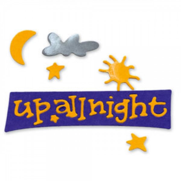 Sizzix Stanzform Sizzlits SMALL 1-er Worte " up all night " / phrase up all night 654350
