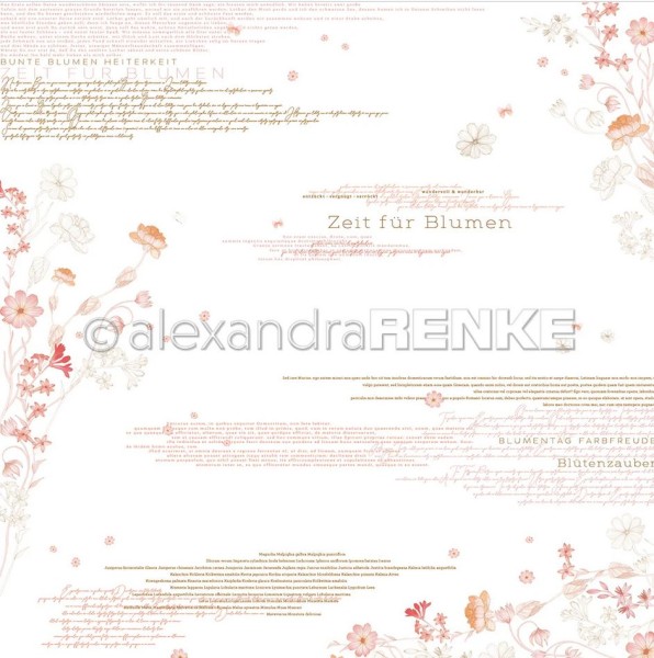 Alexandra Renke Designpapier ' Typo Zeit für Blumen ' 10.3394