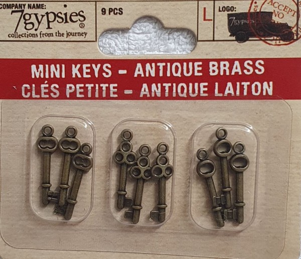 7Gypsies MINI Keys - Antique Brass 12246
