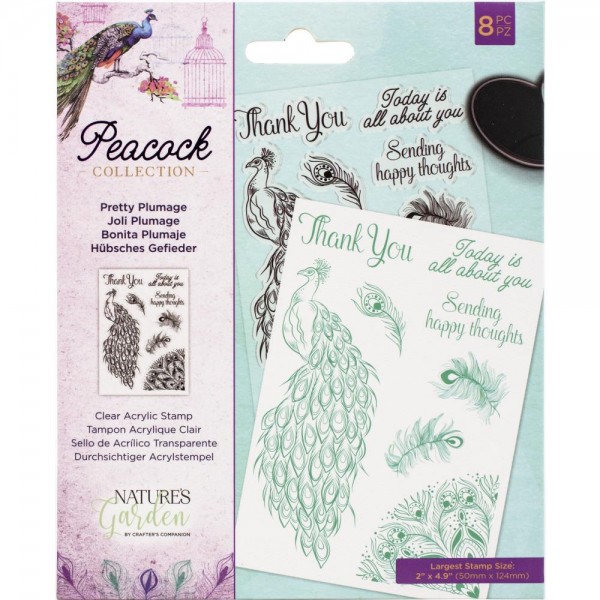 Crafter' s Companion Clearstempel-Set PEACOCK PRETTY PLUMAGE NG-PEA-ST-PRPL
