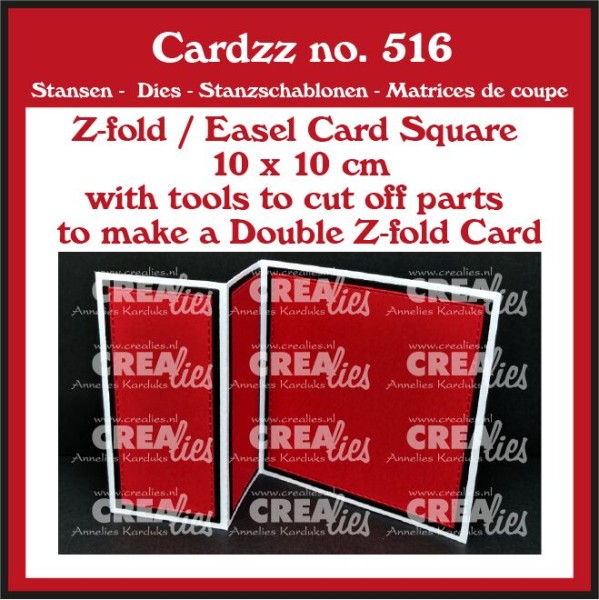Crealies Stanzform Cardzz Nr. 516 (Double) Z-fold / Easel card 10 x 10 cm CLCZ516