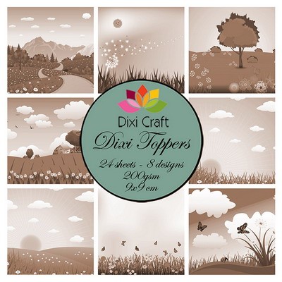 Dixi Craft Paperpad Dixi Toppers 9 x 9 cm Landschaft SEPIA / Landscape SEPIA ET0292