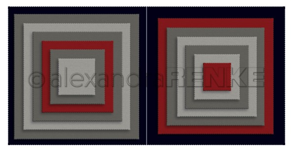 Alexandra Renke Stanzform ' Karte großes Quadrat mit Briefmarkenrand und Auflegern ' D-AR-BA0200