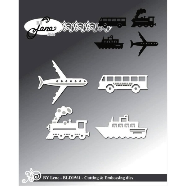 Lene Stanzform Flugzeug, Eisenbahn, Schiff u. Bus / Modes of Travel BLD1561