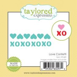 Taylored Expressions Stanzform XOXOXOXO u. Herzen / Love Confetti TE489