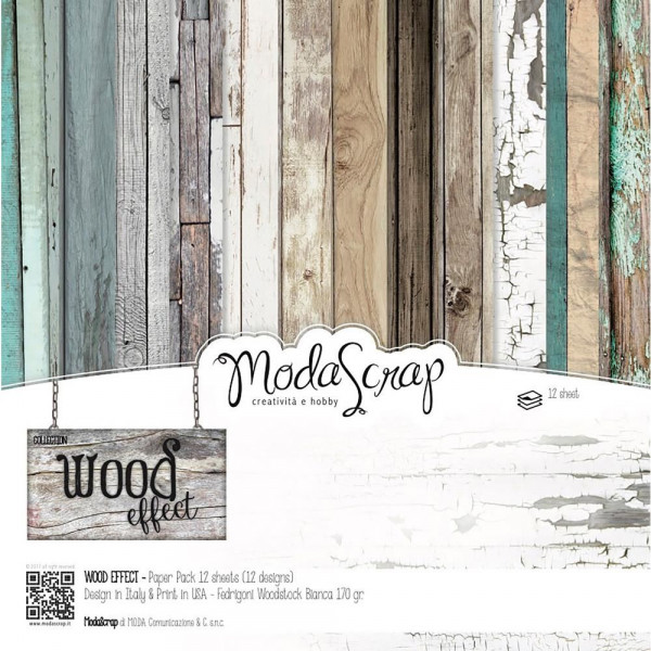 ModaScrap Paper Pack 12 " x 12 " WOOD EFFECT WEPP30