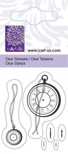 Cart-Us Clear Stempel Taschen-Uhr mit Zeiger 180009/2062