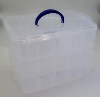 Joycrafts Plastikbox mit Fächer u. Henkel 24 cm x 18,3 cm x 15 cm 6200/0079