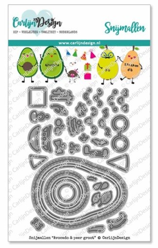 CarlijnDesign Stanzform Avocado u. Birne GROSS / Avocado & Peer groot CDSN-0084