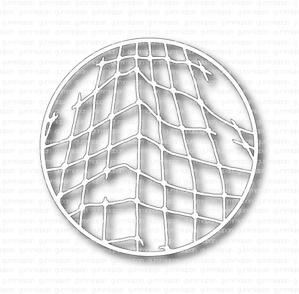 Gummiapan Stanzform Fischnetz im Kreis / Fisknät i cirkel D220311