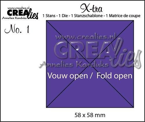 Crealies Stanzform X-tra Fold Open Quadrat Nr. 1 CLXTRA01