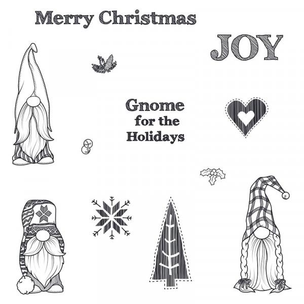 Spellbinders Fun Stampers Journey Clingstempel Gnome / Gnome For The Holidays SS-0588