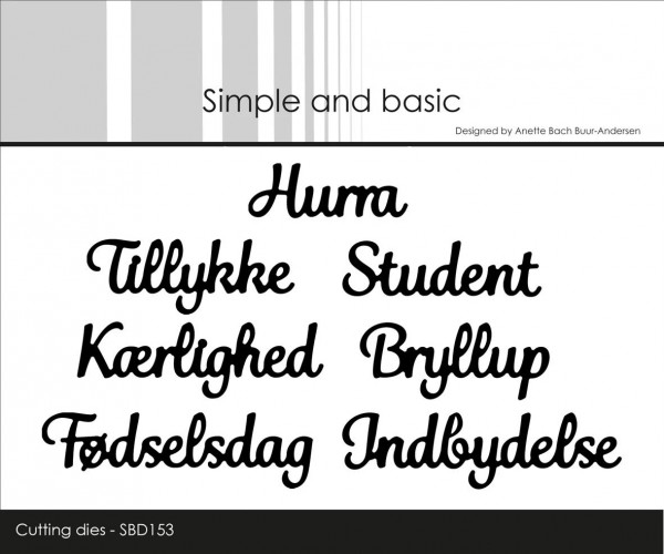 Simple and Basic Stanzform ' Hurra, Student .....' / Danske Tekster SBD153