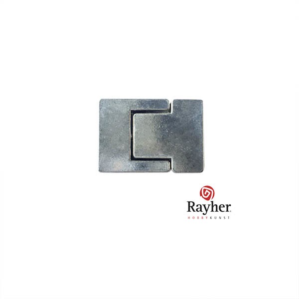 Rayher Messing Magnetschließe für Armbänder altsilver 15 mm 22-308-48
