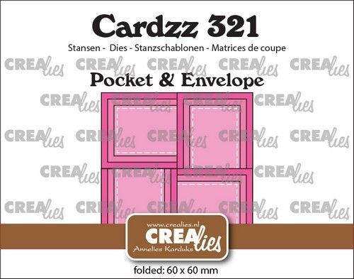 Crealies Stanzform Cardzz Nr. 321 Tasche und Umschlag – rechteckig / Pocket & Envelope with 4 rectan