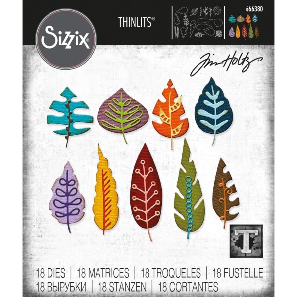 Sizzix Stanzform Thinlits ARTSY LEAVES by Tim Holtz 666380