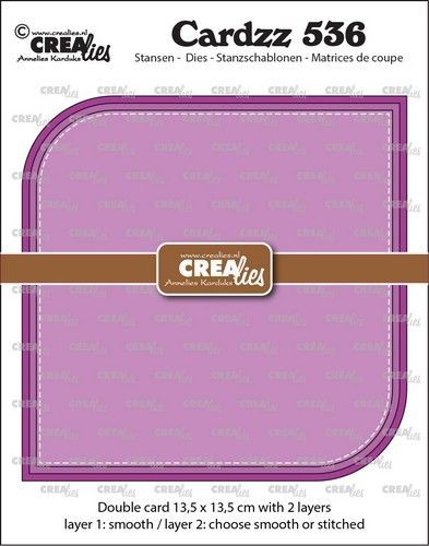 Crealies Stanzform Cardzz Nr. 536 Double square card with 2 rounded corners CLCZ536