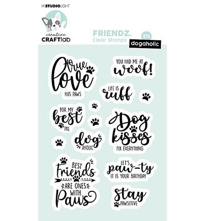 Studio Light Clearstempel WHAT THE WOOF TEXT LINES Friendz Nr. 166 CCL-FR-STAMP166