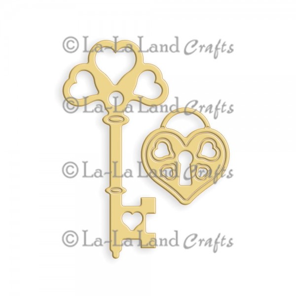 La-La Land Crafts Stanzform Schlüssel & Schloß/Heart Key & Lock