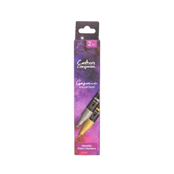 Crafter' s Companion Cosmic Collection Acrylic Paint Markers Metallic (2pcs) COS-ACPM-MET