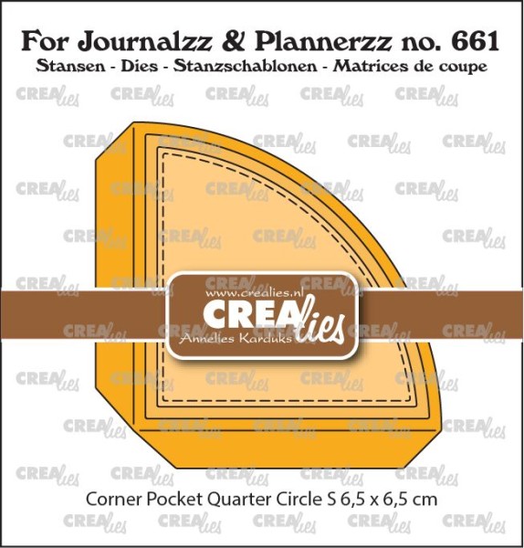 Crealies Stanzform Corner Pocket Quarter Circle SMALL 6,5 cm + 2 Layers CLJP661
