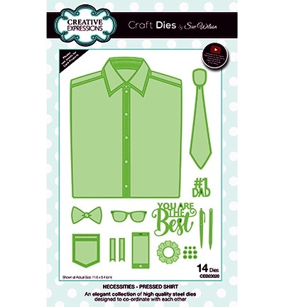 Creative Expressions Stanzform Hemd , Krawatte u. Fliege / Pressed Shirt CED23020