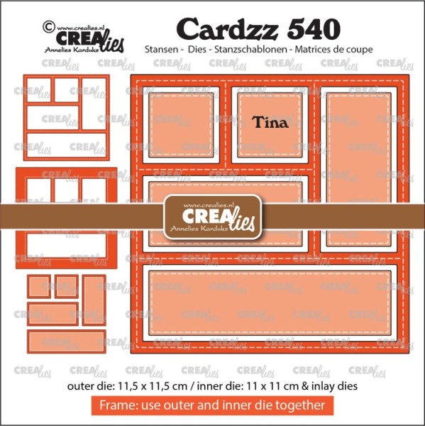 Crealies Stanzform Cardzz Nr. 540 Frame & Inlays Tina (5 shapes) CLCZ540