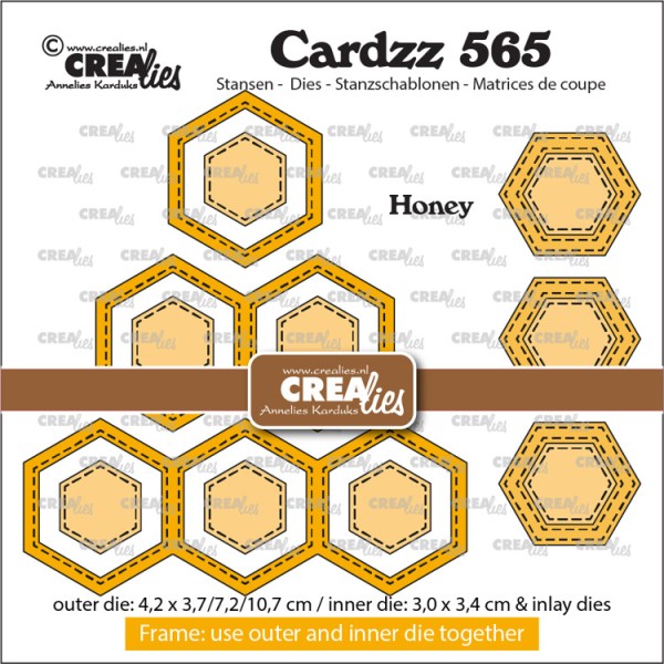 Crealies Stanzform Cardzz Frame & Inlay 3x Honey CLCZ565