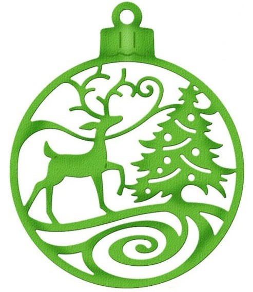 CottageCutz Stanzform Rentier u. Baum in Weihnachtskugel / Reindeer & Tree Ornament CCE-331