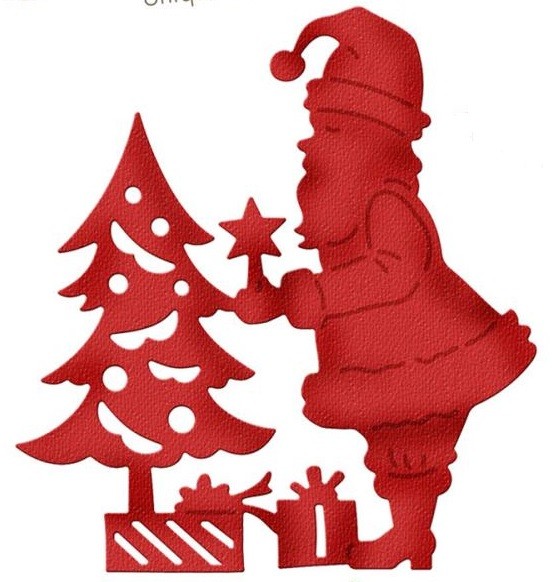 CottageCutz Stanzform Weihnachtsmann u. Baum / Santa W / Tree CCE-350