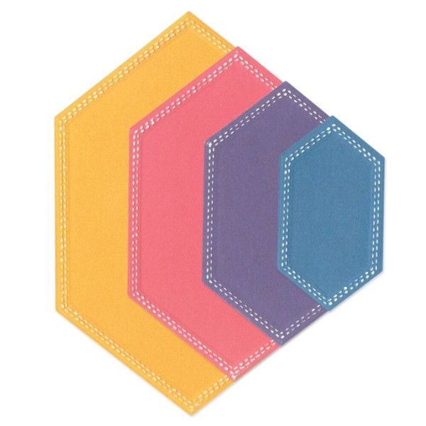 Sizzix Stanzform Framelits FANCIFUL FRAMELITS, BELINDA STITCHED HEXAGONS by Stacey Park 666554