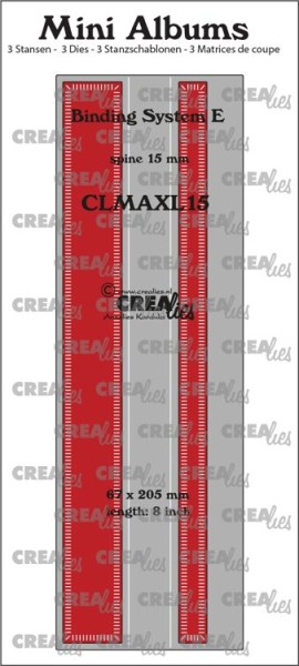 Crealies Stanzform Mini Albums XL Binding System E ( spine 15 mm ) with stripes CLMAXL15