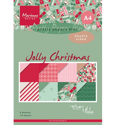 Marianne D A4 Paperpad JOLLY CHRISTMAS PB7065