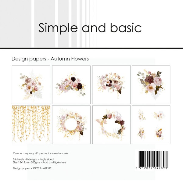 Simple and Basic Paper Pack 6 " x 6 " AUTUMN FLOWERS SBP522