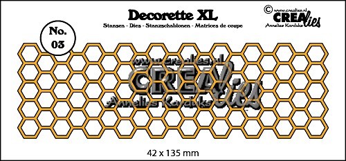 Crealies Stanzform Decorette XL Nr. 3 Honigwaben / Honeycomb CLDRXL03